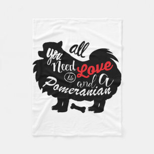 Cobertor De Velo Tudo que preciso é amor e um Pomeraniano