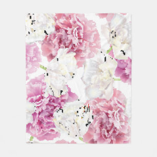 Cobertor De Velo Tulip Branca de Peony Rosa Vintage