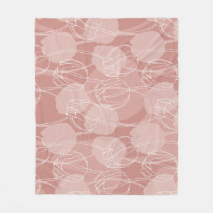 Cobertor De Velo Tulipas Brancas Vintage Fundo Rosa