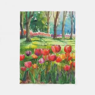 Cobertor De Velo Tulipas no Parque