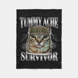 Cobertor De Velo Tummy Ache Survivor Engraçado Meme Sarcástico Cita