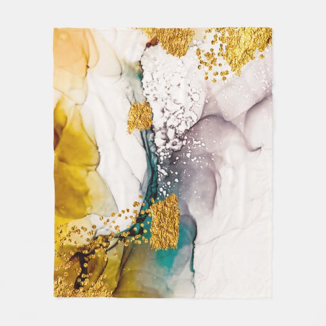Cobertor De Velo Tumura do Pastel: ouro espirra arte. (Frente)