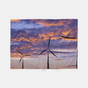 Cobertor De Velo Turbina de moinho de vento em Sunset