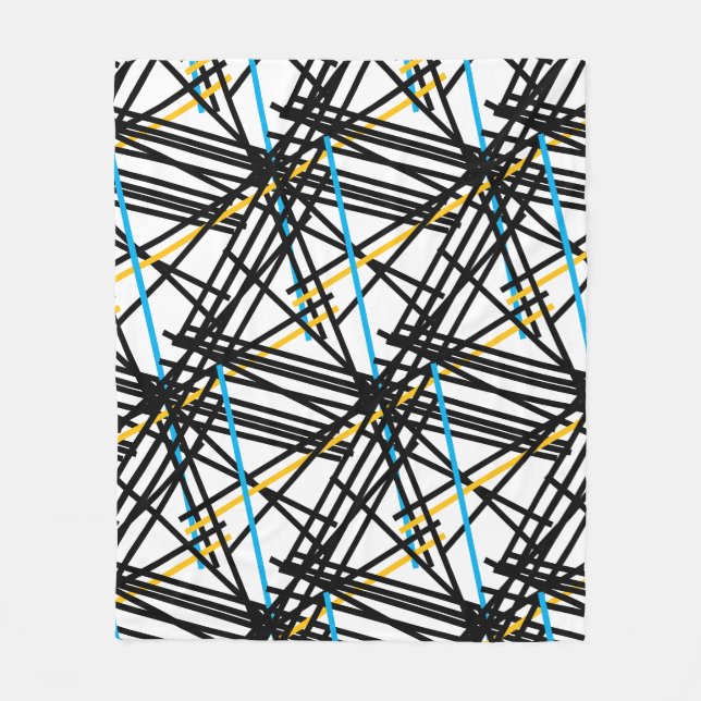 Cobertor De Velo Turquesa Amarela Negra Linhas de Cruzamento de Cri (Frente)