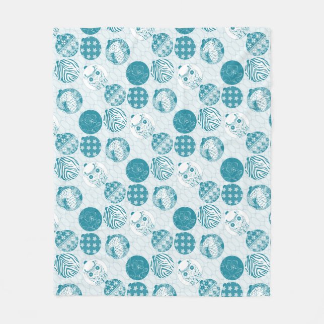 Cobertor De Velo Turquesa, Azul, Padrão de Natal (Frente)