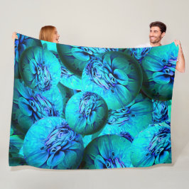 Cobertor De Velo Turquesa e esferas azuis em ótica 3D