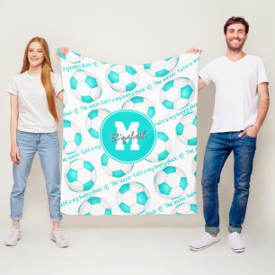 Cobertor De Velo Turquesa feminina O campo de futebol é o meu lugar