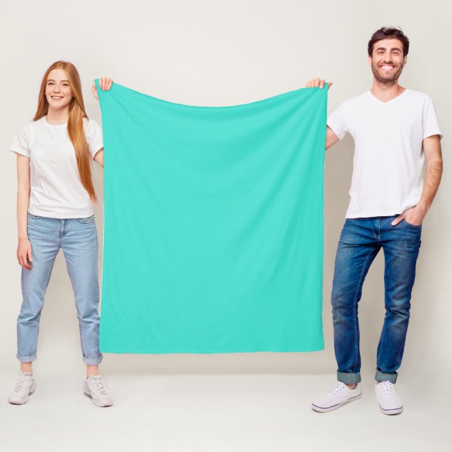 Cobertor De Velo Turquesa Moderna Cor Sólida | Azul Turquesa (In Situ)
