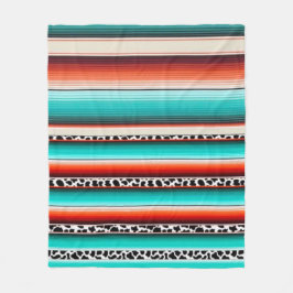 Cobertor De Velo Turquesa Ocidental Terracotta Stripes Impressão