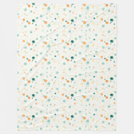 Cobertor De Velo Turquesa Pontos de Tangerina