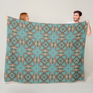 Cobertor De Velo Turquesa Verde Marrom Hip Bohemian Bali Art Motif