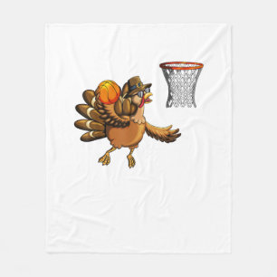 Cobertor De Velo Turquia joga basquetebol Hoop Thanksgivi
