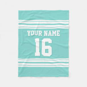 Cobertor De Velo Turquoise Aqua White Sports Jersey