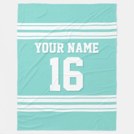 Cobertor De Velo Turquoise Aqua White Sports Jersey
