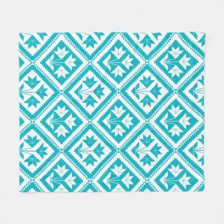 Cobertor De Velo Turquoise Floral Quilt Fleece Blanket