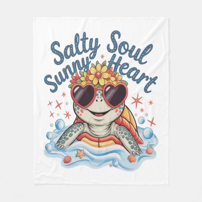 Cobertor De Velo Turtle Floral Summer Beach (Frente)