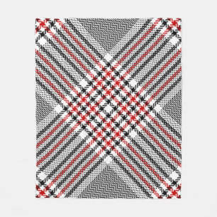 Cobertor De Velo Tweed Preto Vermelho Xadrez Glen