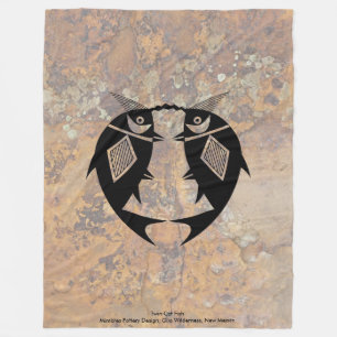 Cobertor De Velo Twin Catfish, Design de Mimbres Pottery