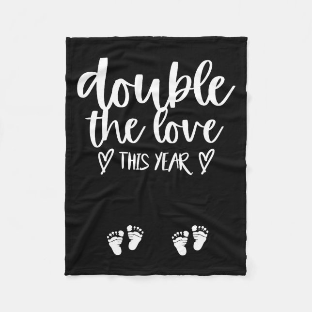Cobertor De Velo Twin Pregnancy Valentines Day Baby Announcement  (Frente)