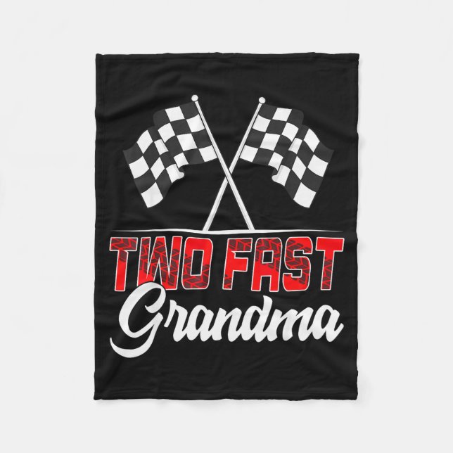 Cobertor De Velo Two Fast Grandma Second Birthday Racing Car Family (Frente)