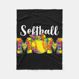 Cobertor De Velo Tye Softball Mãe Tee Softball Game Day Vibes Mothe
