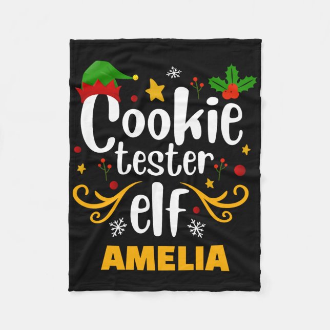 Cobertor De Velo Tygraphy Cookie Tester Elf Family Matching T Shirt (Frente)