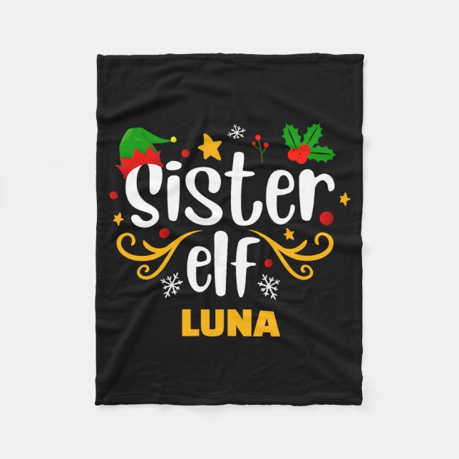 Cobertor De Velo Tygraphy Sister Elf Fun Family Matching  (Frente)