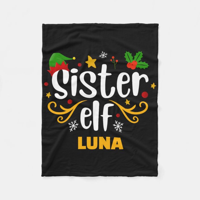Cobertor De Velo Tygraphy Sister Elf Fun Family Matching T Shirt  (Frente)