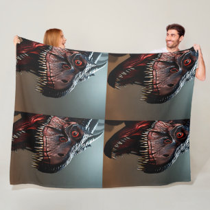 Cobertor De Velo Tyrannosaurus Rex Cara Assustadora, Lge Fleece Bla
