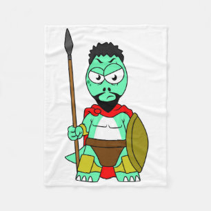 Cobertor De Velo Tyrannosaurus Rex Vestido Como Leonidas.