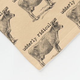 Cobertor De Velo Udderly Ridiculous Punny Cow