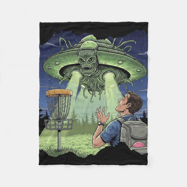Cobertor De Velo Ufo Disc Golf - Nave Espacial Alienígena Pairando  (Frente)