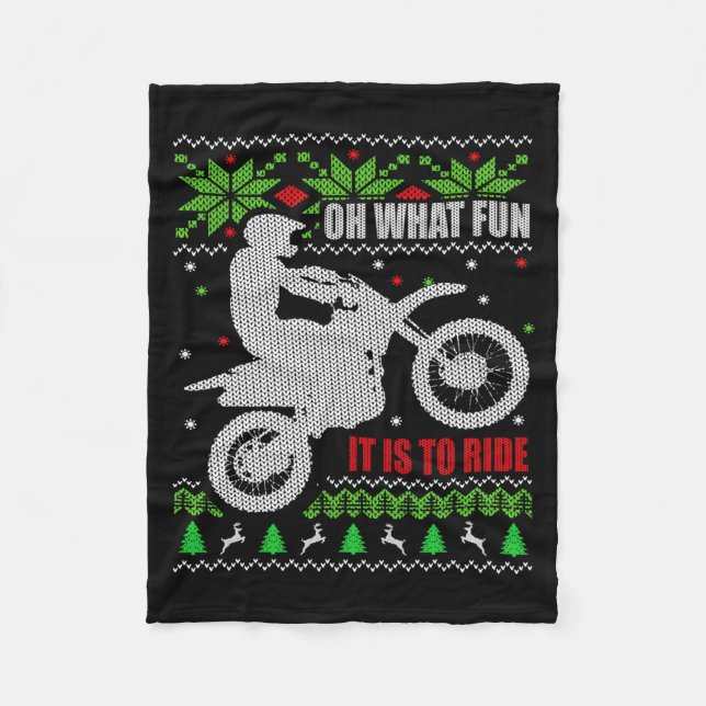 Cobertor De Velo Ugly Christmas Sweater Dirt Bike Motorcycle Motocr (Frente)