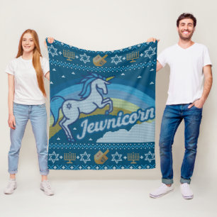Cobertor De Velo Ugly Hanukkah Unicorn Jewnicorn