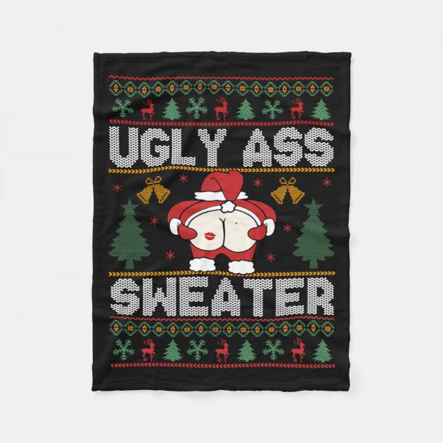 Cobertor De Velo Ugly Sweater Christmas Long Sleeve  (Frente)