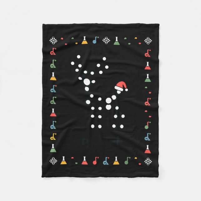 Cobertor De Velo Ugly Sweater Science Christmas Chemistry Teacher M (Frente)