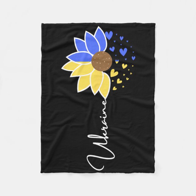Cobertor De Velo Ukraine Flag Sunflower Hearts  (Frente)