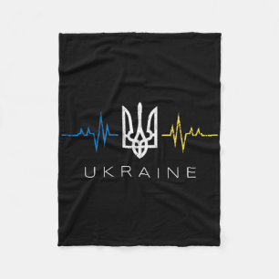 Cobertor De Velo Ukrainian Tryzub Flag Coração Batendo - Ucrânia Tr