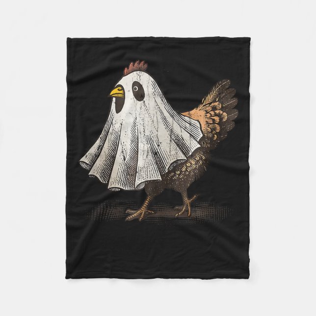 Cobertor De Velo Ultrygeist Chicken, Chicken Ghost, Funny Halloween (Frente)