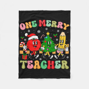 Cobertor De Velo Um Alegre Professor Groovy Árvore de Natal Pjs Xma