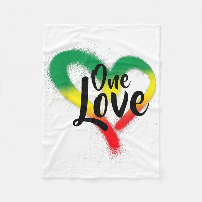 Cobertor De Velo Um Amor Um Coração Vibes Reggae (Frente)