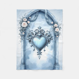 Cobertor De Velo Um arco azul claro-ornamentado com sotaques florai
