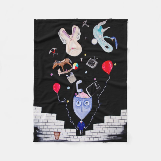 Cobertor De Velo Um Blanket de Folga. Parede rosa. (Frente)