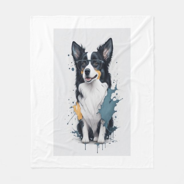 Cobertor De Velo Um cachorro bonito Border Collie (Frente)