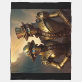 Cobertor De Velo Um Casal Robótico Steampunk Apaixonado