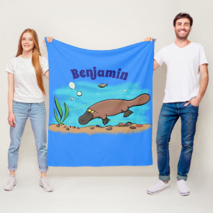 Cobertor De Velo Um desenho animado para a natação em platypus