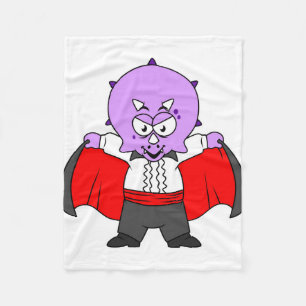 Cobertor De Velo Um Dinossauro Ceratops Vestiu Como Conde Drácula.