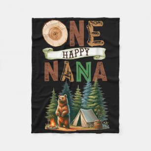 Cobertor De Velo Um Feliz Urso de Acampamento de Aniversário de Nan