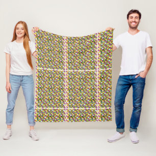 Cobertor De Velo um fundo multicolor com quadrados e pontos