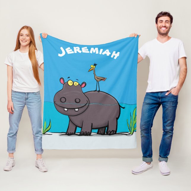 Cobertor De Velo Um hipopótamo engraçado bonito com desenhos animad (In Situ)